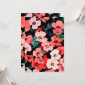 水彩赤い花 カード (正面/裏面インサイチュ)