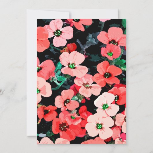 水彩赤い花 カード (裏面)