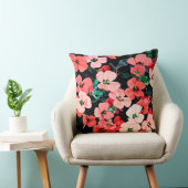 水彩赤い花 クッション (椅子)