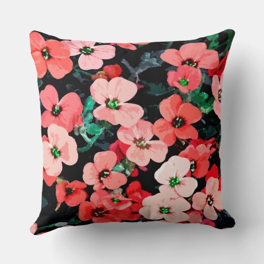 水彩赤い花 クッション (裏面)