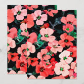 水彩赤い花 サンキューカード (正面/裏面)