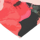 水彩赤い花 ショートテーブルランナー (コーナー)