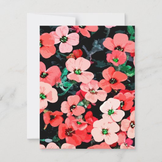 水彩赤い花 ノートカード (正面)