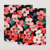 水彩赤い花 ノートカード (正面/裏面)