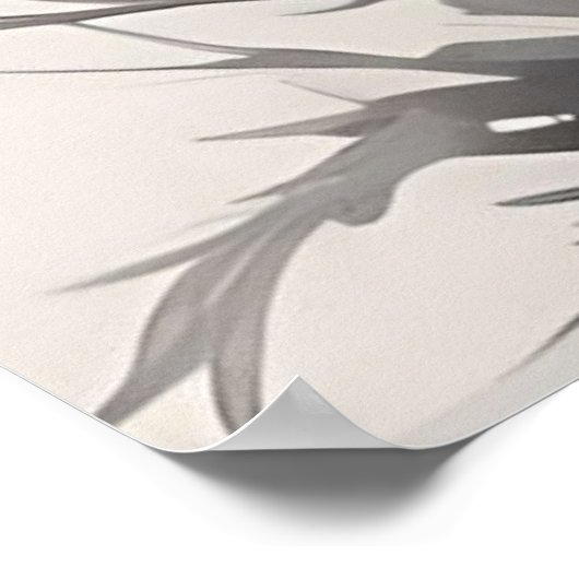 水彩赤い花 ポスター (角)