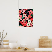 水彩赤い花 ポスター (キッチン)