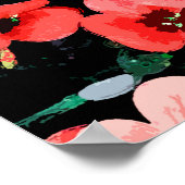 水彩赤い花 ポスター (角)