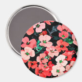 水彩赤い花 マグネット (正面/裏面)