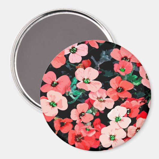 水彩赤い花 マグネット (正面/裏面)