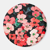 水彩赤い花 マグネット (正面)