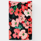 水彩赤い花 横断幕 (縦)