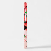 水彩赤い花 iPhoneケース (左側面)