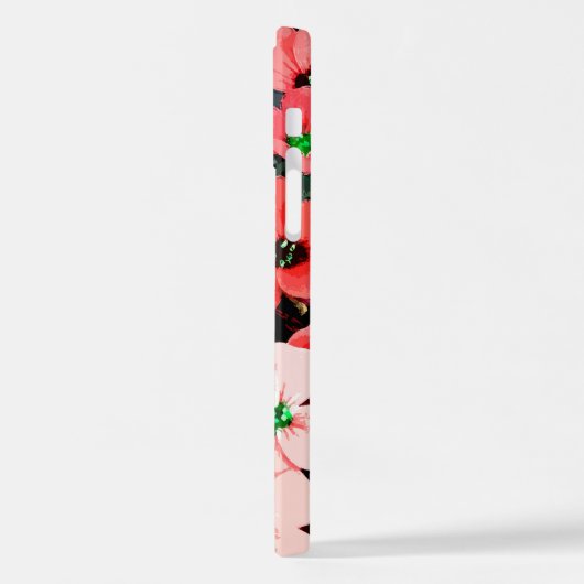 水彩赤い花 iPhoneケース (左側面)