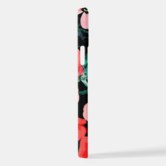 水彩赤い花 iPhoneケース (右側面)