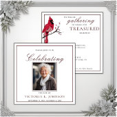 水彩赤い(鳥)ショウジョウコウカンチョウお祝いの生活 招待状