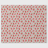 水彩赤かわいいイチゴ ラッピングペーパー (フラット)