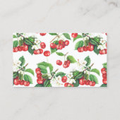 水彩赤さくらんぼガーランドおむつラッフルカード 名刺 (裏面)
