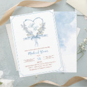 水彩赤ちゃんシャワーブルーは水彩色 招待状