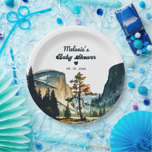 水彩赤ちゃんシャワーヨセミテ国立公園 ペーパープレート (パーティー)