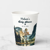 水彩赤ちゃんシャワーヨセミテ国立公園 紙コップ (裏面)