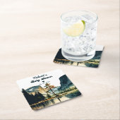 水彩赤ちゃんシャワーヨセミテ国立公園Ca スクエアペーパーコースター (インサイチュ)