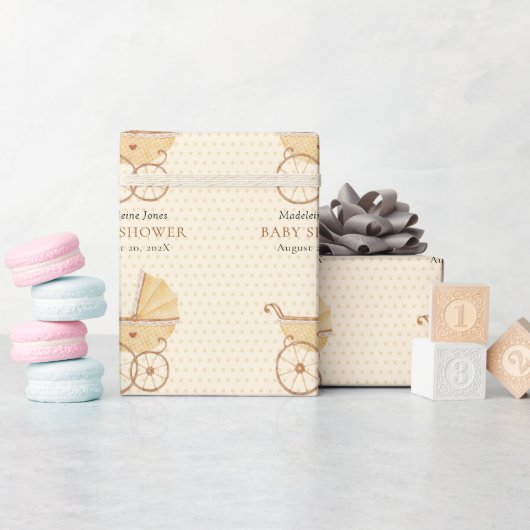 水彩赤ちゃんシャワーラッピング紙 ラッピングペーパー (ベビーシャワー)