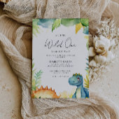 水彩赤ちゃんシャワー恐竜 招待状