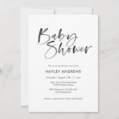 水彩赤ちゃんシャワー招待バイオレット 招待状 (正面)