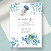 水彩赤ちゃんシャワー招待状アンダーザシー 招待状