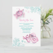 水彩赤ちゃんシャワー招待状アンダーザシー 招待状 (スタンド正面)