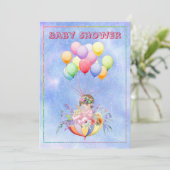水彩赤ちゃんシャワー招待状 招待状 (スタンド正面)