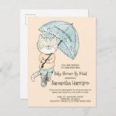 水彩赤ちゃんシャワー通販 インビテーションポストカード (正面/裏面)
