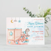 水彩赤ちゃんシャワー 招待状 (スタンド正面)