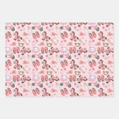 水彩赤ちゃん女の子パターンおもちゃ服シャワー ラッピングペーパーシート (正面3)