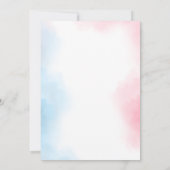 水彩赤ちゃん服ジェンダーリビール招待状 招待状 (裏面)