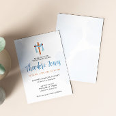 水彩赤ちゃん男の子の洗礼招待状カード 招待状