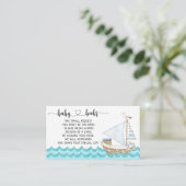 水彩赤ちゃん航海のシャワーブックリクエスト エンクロージャーカード (スタンド正面)