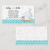 水彩赤ちゃん航海のシャワーブックリクエスト エンクロージャーカード (正面/裏面)