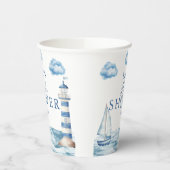 水彩赤ちゃん航海のシャワー 紙コップ (左)