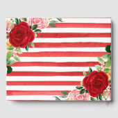 水彩赤とオレンジのバラ花結婚の ゲストブック (裏面)