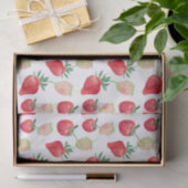 水彩赤とピンクのイチゴ 薄葉紙 (ギフト)