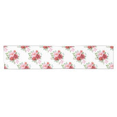 水彩赤とピンクのフローラのシームレスなパターン ショートテーブルランナー (横)