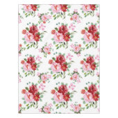 水彩赤とピンクのフローラのシームレスなパターン テーブルクロス (正面)