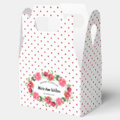 水彩赤とピンクの花リースデザイン フェイバーボックス (オープン)