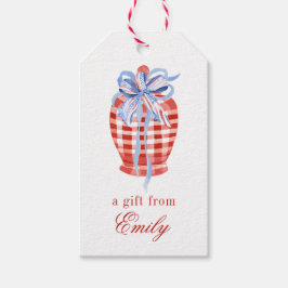 水彩赤と白のジンジャムボウジンジャージャー ギフトタグ