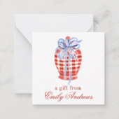 水彩赤と白のジンジャムボウジンジャージャー ノートカード (正面)