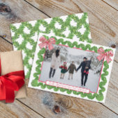 水彩赤と白の弓ガーランドの写真 シーズンカード