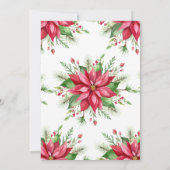 水彩赤と白ポインセチアのクリスマスパーティー 招待状 (裏面)