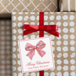 水彩赤と白弓ストライプの ノートカード