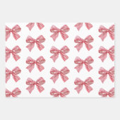 水彩赤と白弓ストライプの ラッピングペーパーシート (正面2)